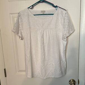Talbots White Eyelet Lace Blouse